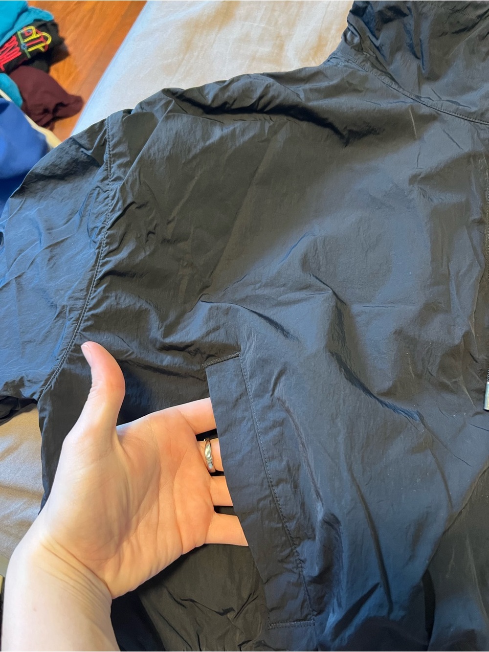 Athleta Black Cropped Bomber Jacket - Picture 8 of 8